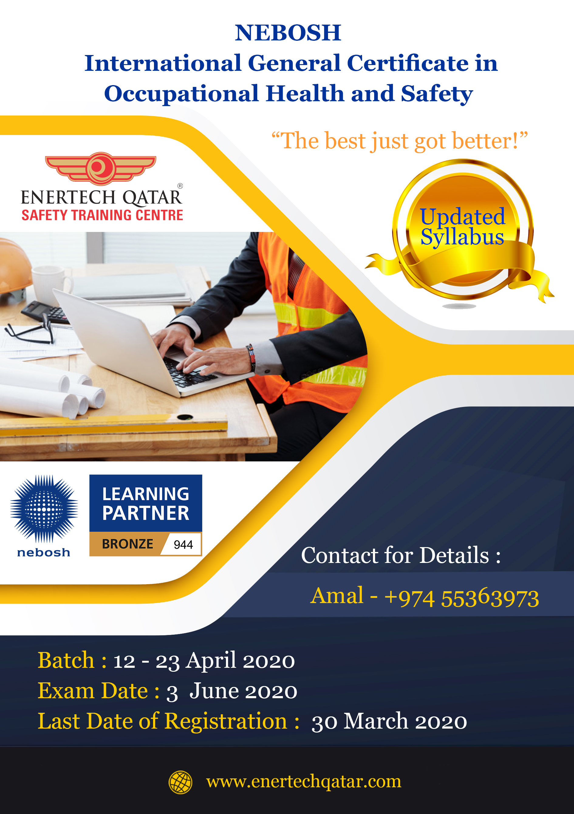 nebosh IGC April 2020-enertech safety training doha-qatar